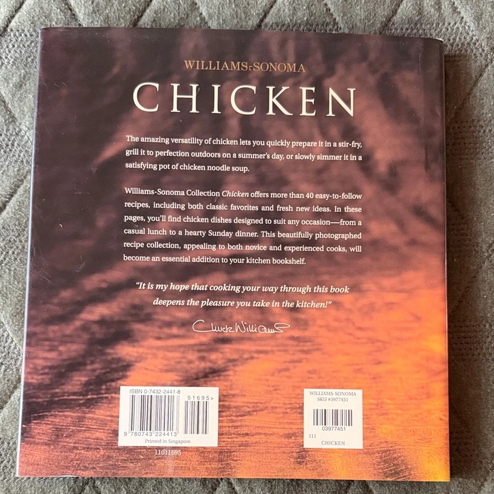 Williams Sonoma Chicken Cookbook - Rustic Brown Cover